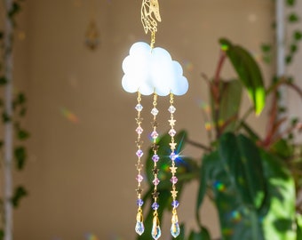 Petite Opalite Cloud Suncatcher | mothers day gift | Crystal Suncatcher | Boho Decor | Hippie | Casting Hues | Hanging mobile