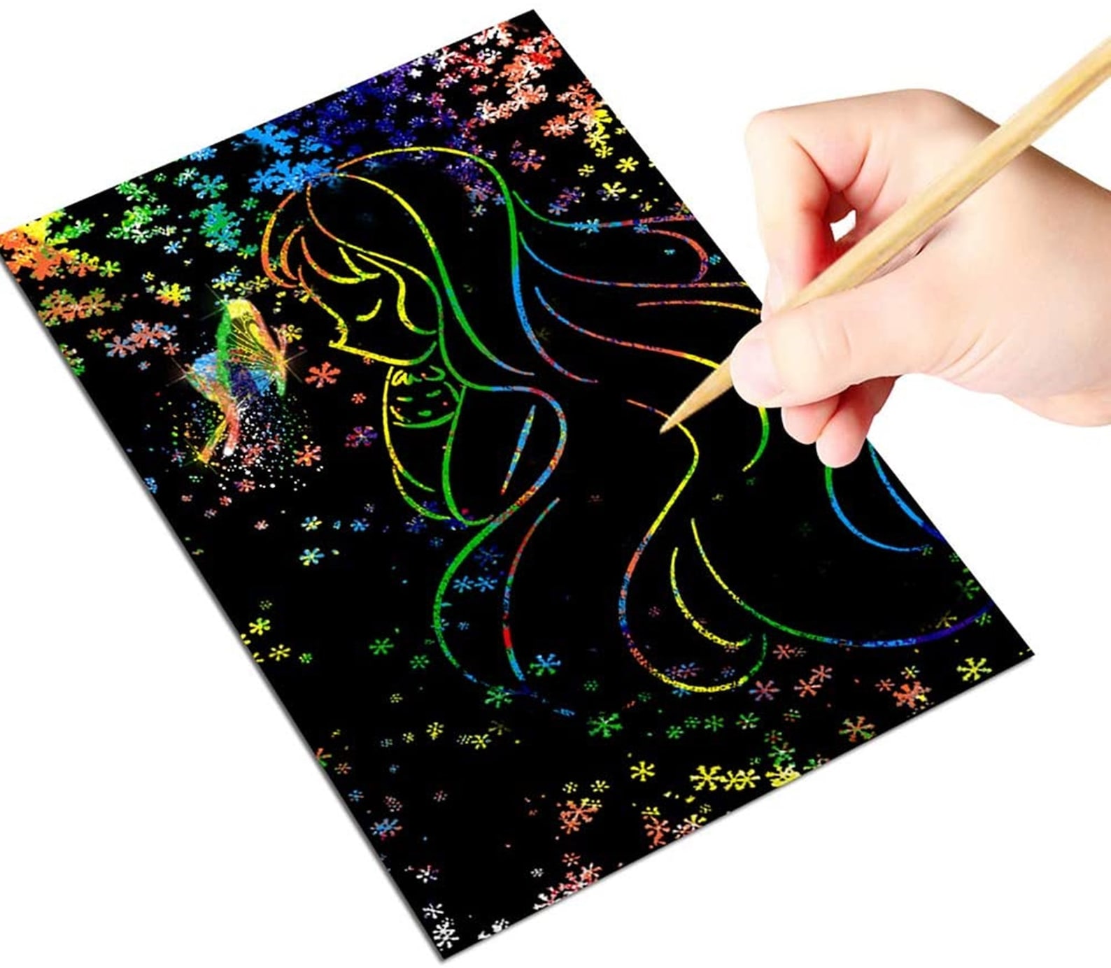 50 Sheet Scratch Art Rainbow Paper Scratchboard kit Creative Etsy