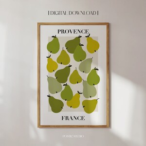 Gruszki Owoce Drukuj Kuchnia Ścienna Sztuka Jedzenie Plakat Rynek Owoców Drukuj Gruszki Prowansja Francja Jadalnia Dekoracja Kolorowy Owoc Drukuj DO DRUKU