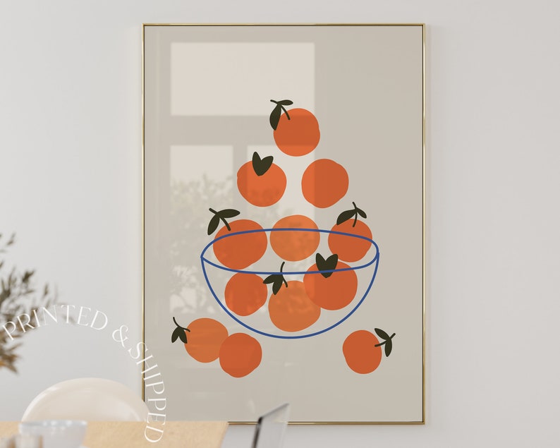 Kitchen Wall Art Fruit Market Food Poster Oranges Bowl Etsy