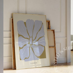 Impressão de flores abstratas Arte de parede moderna de meados do século Impressão eclética Cartaz floral botânico Arte de parede boho Arte de parede neutra e moderna ITEM FÍSICO