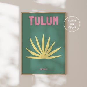 Tulum Druck - Reiseplakat - Berühmtes Sommerziel - Küstenkunstdruck - Strandhausdekor - Küstendruck - Bunte Sommerwandkunst