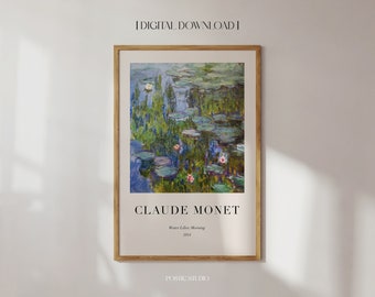 Claude Monet Print Water Lilies Famous Painting Exhibition Museum Poster Art Nouveau Classic Vintage Print Gallery Masterpiece PRINTABLE
