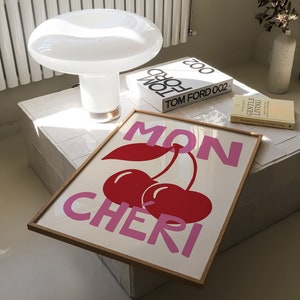 Mon Cheri Print - Hand Drawn Poster - French Ma Cherie - Dorm Room ...