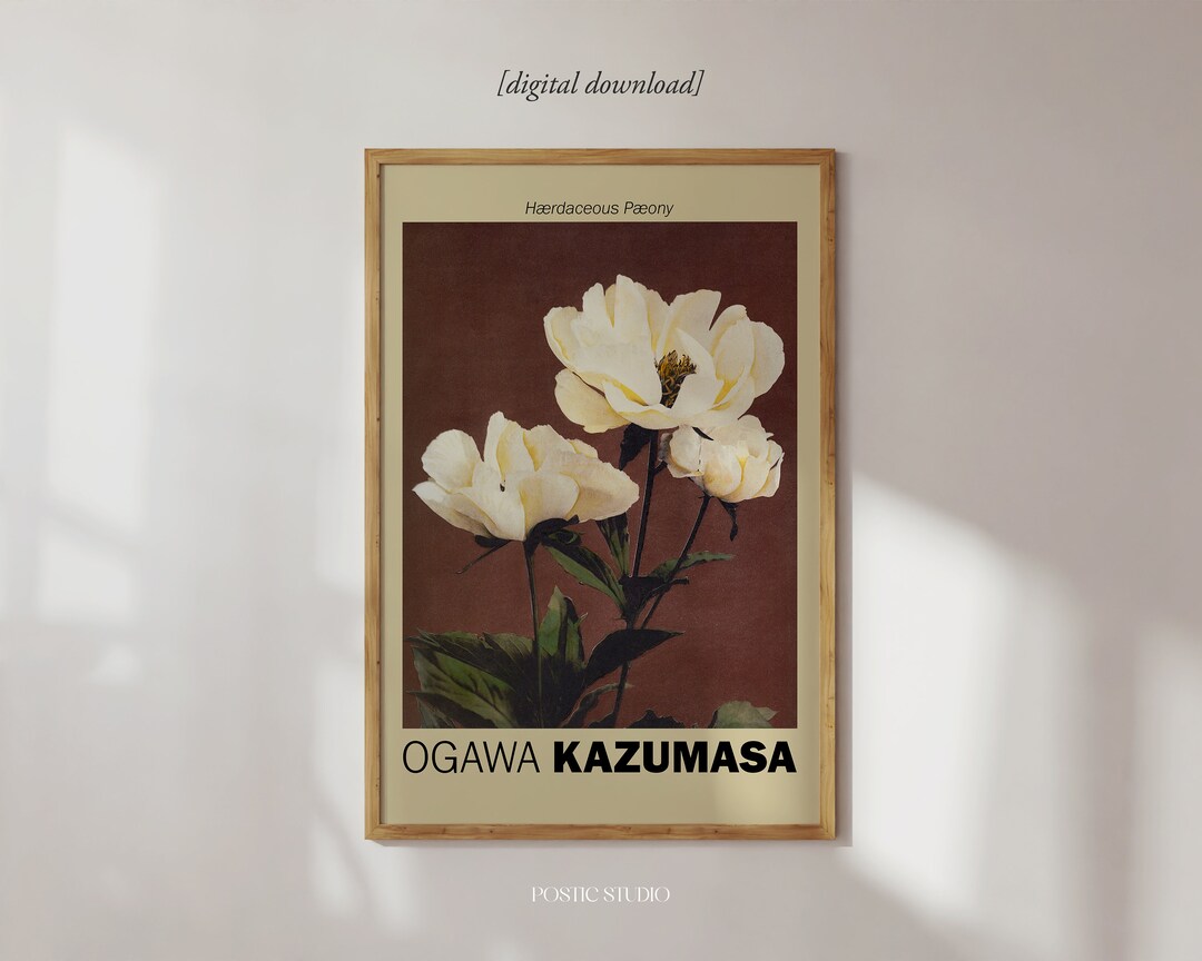 Vintage Japanese Flower Print Peony Masterpiece by Ogawa Kazumasa ...