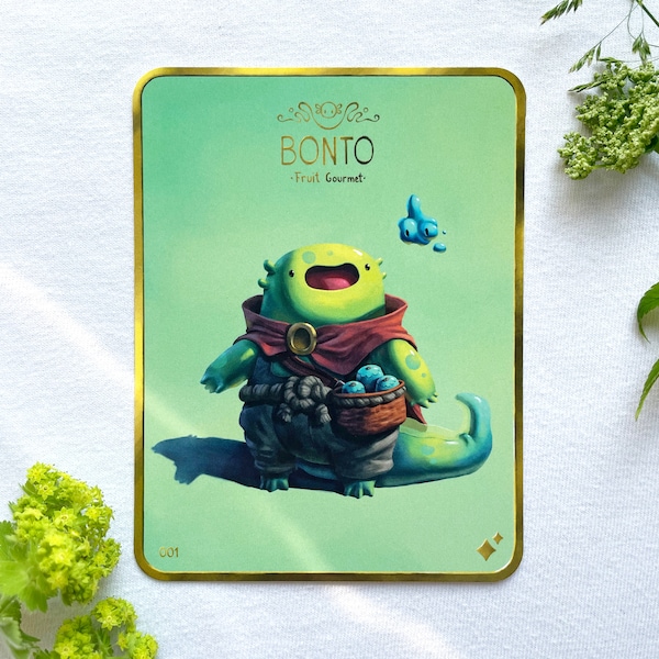 Pigment Trading Card 001 - Bonto, the Fruit Gourmet - Art Print