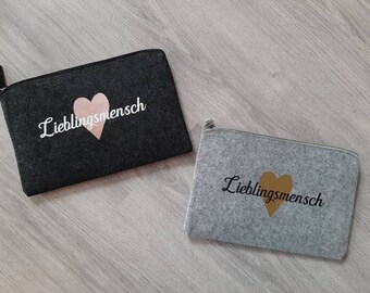 Kosmetiktäschchen Kosmetiktasche Filztasche Lieblingsmensch