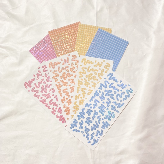 bullet journal Holographic Vinyl deco polco confetti ribbon sticker sheet planner Polaroids