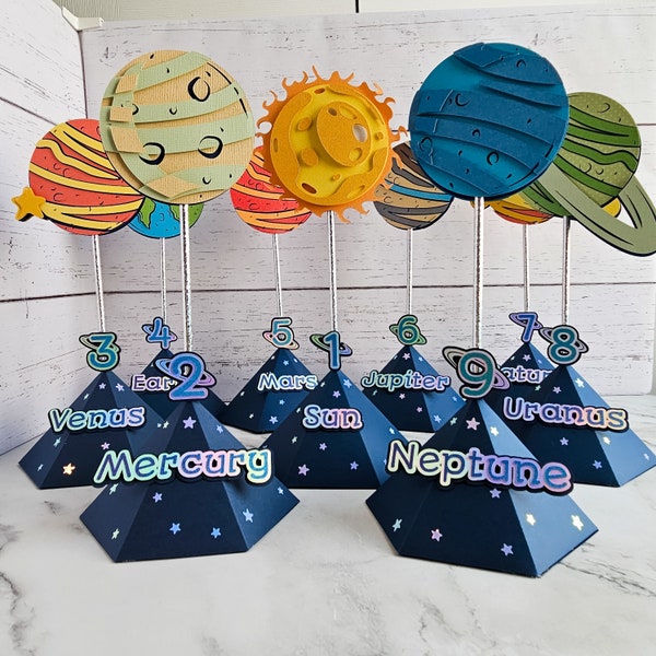 Solar System Centerpieces, Planet Birthday, Spaceship Party Decorations, Ideal for First Birthday Boy
