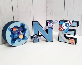 Outer Space 3D Letters, Astronaut Birthday, Spaceship Party Decorations, Ideal for First Birthday Boy