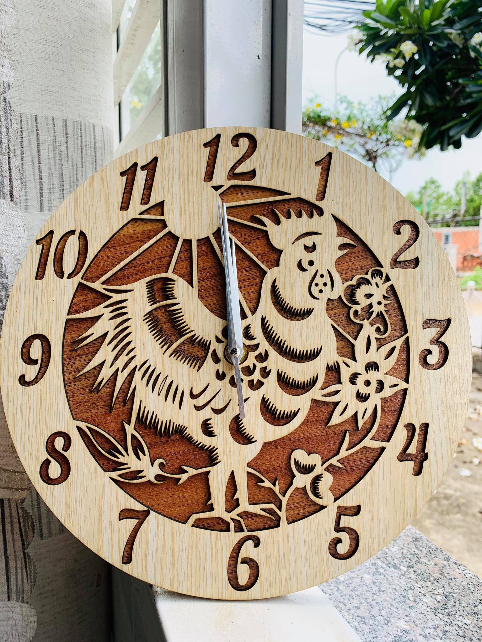 Wall clock chicken clock handmade clock chicken sculpture Etsy