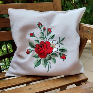 ヴィンテージ枕カバー - 装飾枕カバー - 刺繍入りクッションカバー - 花柄枕カバー - ベッドデコレーション - ホームデコレーション