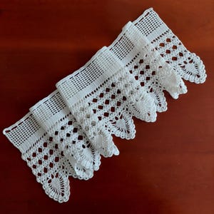 Vintage Valance - Crochet Window Valance - White Lace Valance - Handmade Lace Curtain - Window Decoration - Rustic Style Home Decor
