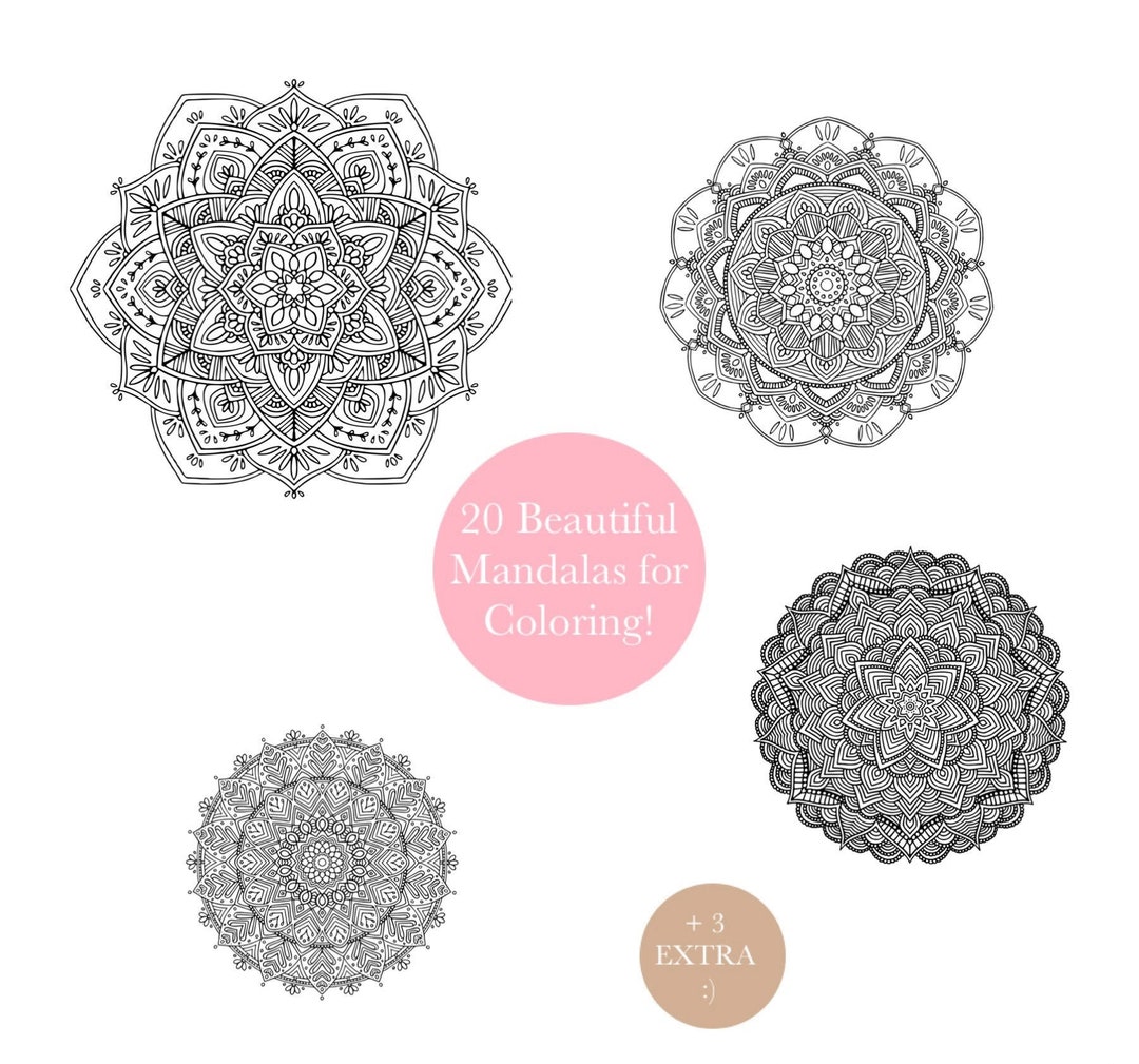 20 MANDALAS for COLORING PDF! - Etsy