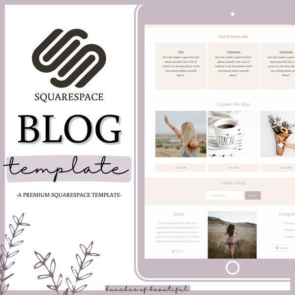 squarespace blog template | squarespace template | squarespace website design | blog template | lifestyle blog