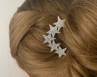 Wedding Occasions Silver Rhinestone Hair Clip | Bridesmaid Flowergirl Sparkly Silver Crystal Barrette | Bridal Hair Clasp | Hair Accessories
