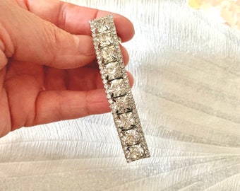 Silver decorative barrette, Silver rhinestone wedding haiclip, Wedding silver hair clippers, Bridal silver crystal barrette, Hair Jewellery