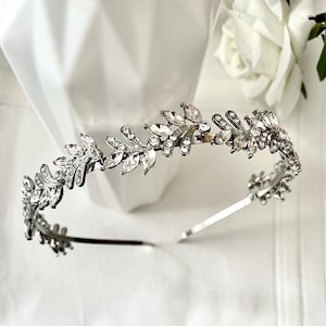 Silver crystals headband, sparkly bridal bridesmaid headband, flowergirl silver headpiece tiara, hair accessories