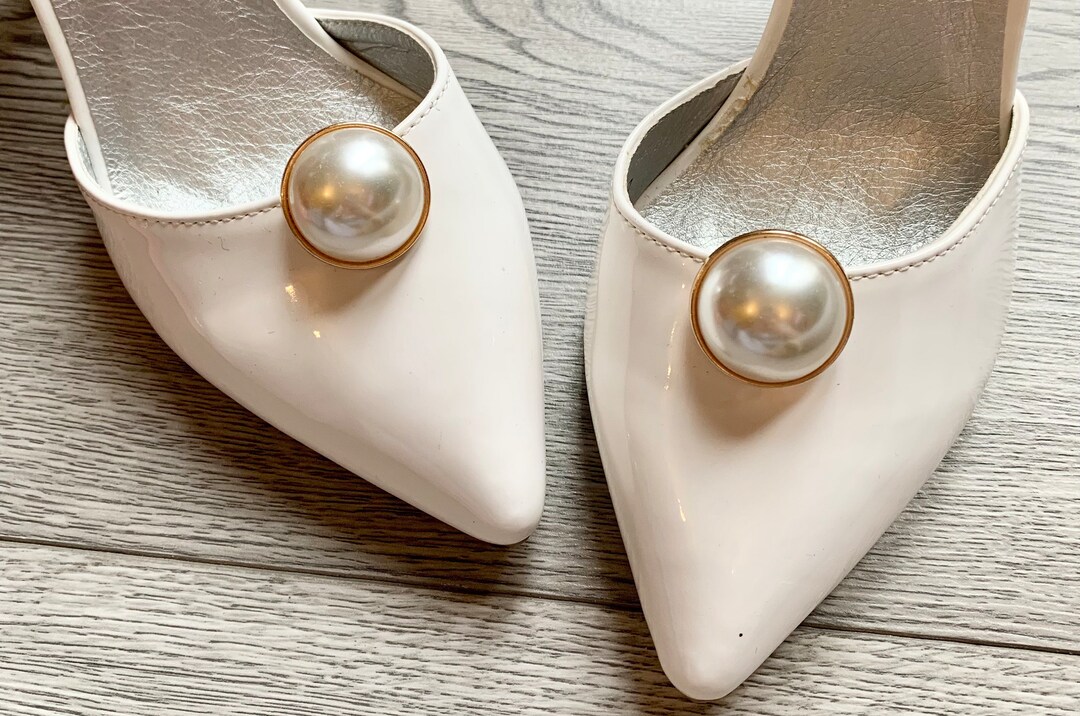 Pearl Bridal Shoe Clips Ivory Pearl Shoe Clips Pearl Shoe Etsy