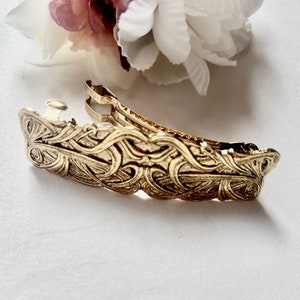 Antique gold Celtic Viking hair clip, gold antique barrette, metal spring clip, hair accessories , gift idea