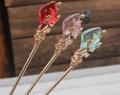 ALL IN STOCK Vintage crystal hair stick, metal hair fork, hairpin, hair clip, women hair accessory