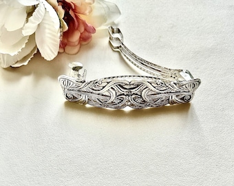 Antique silver Celtic Viking hair clip, antique silver barrette, metal hair clip, hair accessories , gift idea