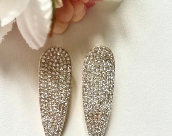 2 x gold diamanté hair clips, bridal sparkly di, wedding duckbill hairclips, bridesmaid flowergirl hairpins, hair accessories