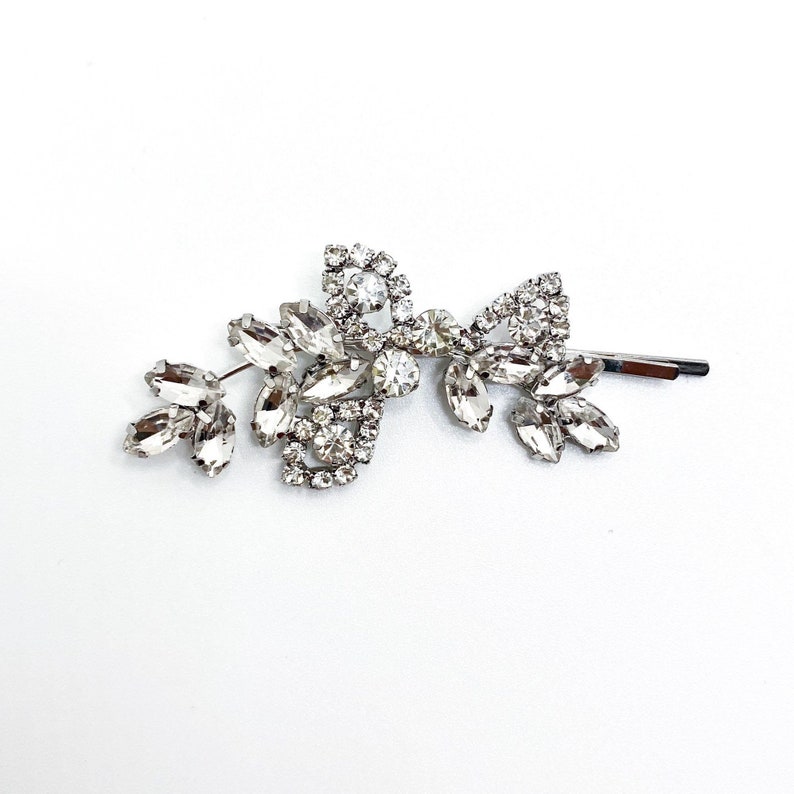 Silver crystal hairslide, bridal bridesmaid flowergirl sparkly hair clip, wedding occasions hair jewelley, hair accessories, gift idea image 1