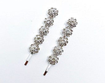 Wedding sparkling silver crystal hairslides, bridal bridesmaid hair clips, hair jewellery, barrettes, hairpin, hair accessories