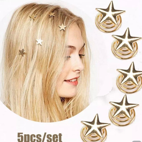 Set of 5 Jewel Spiral Hair Clips Gold Star Hair Twist - Etsy Set of 5 Jewel Spiral Hair Clips Gold Star Hair Twist - Etsy