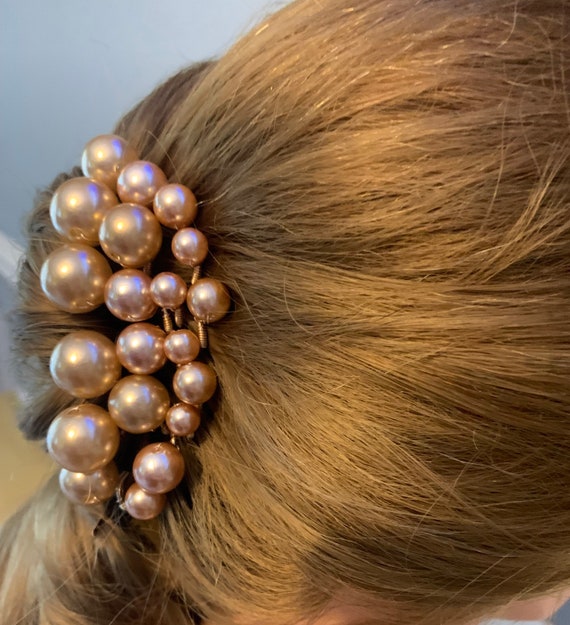 Champagne Bridal Pearl Hair Pins, Hair Pearls for Bride, Wedding
