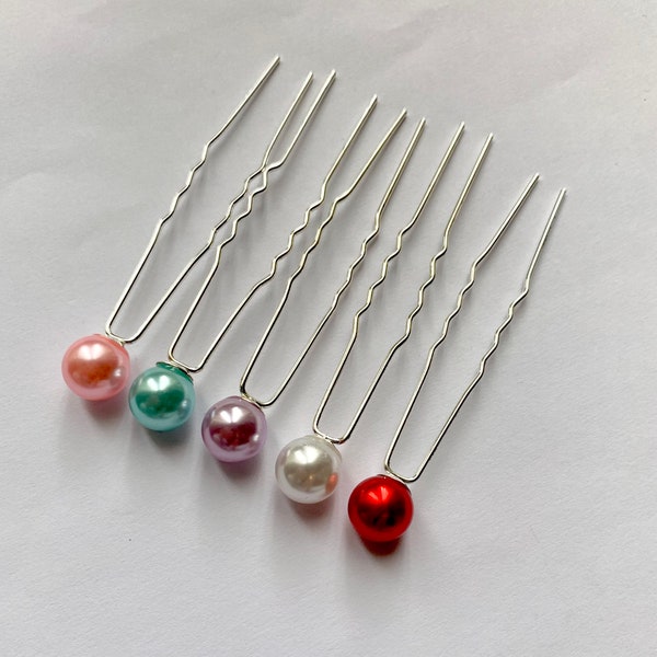 Set of 5 pearl hairpins | pearl wedding  prom hair pins | hair accessories |pearl hair clips |pearl hair pins for bride | 5 pearl bobby pins