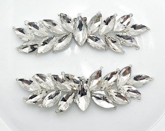 Silver Swarovski rhinestone shoes clips | detachable wedding shoe brooches | shoe buckles | bridal crystal shoe clips | set of 2 ( 1 pair)