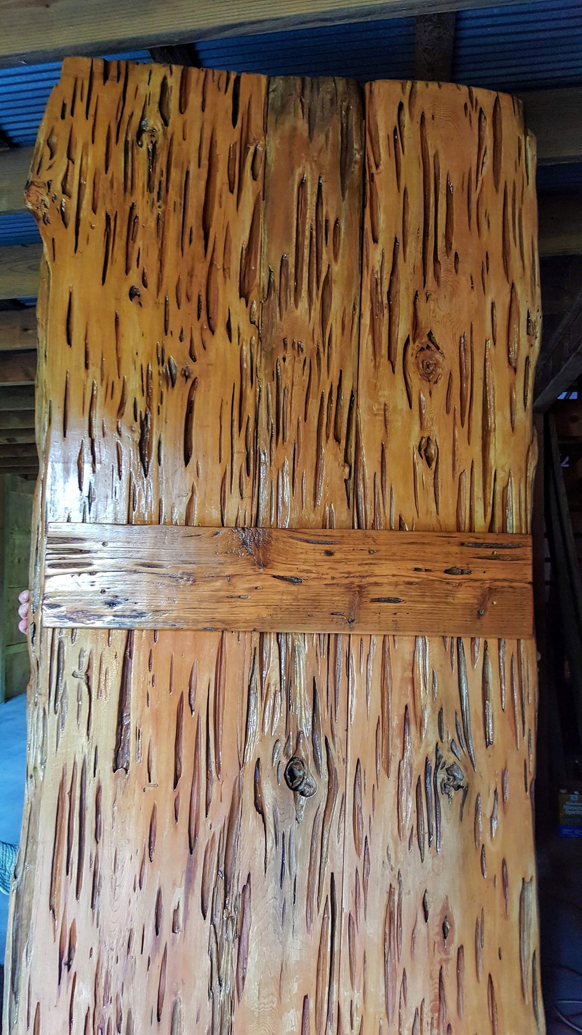 Live Edge sliding Cypress Door Etsy