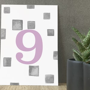 Designkarte „9“ // Neun // Postkarte // Geschenkkarte // Grußkarte