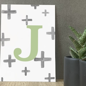 Designkarte „J“ // Buchstaben // Lettercard // Postkarte // Geschenkkarte // Grußkarte