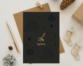 Designkarte „Happy New Year“ // Neujahrsgrüße // Postkarte // Geschenkkarte // Grußkarte