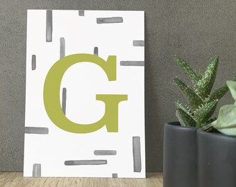 Designkarte „G“ // Buchstaben // Lettercard // Postkarte // Geschenkkarte // Grußkarte