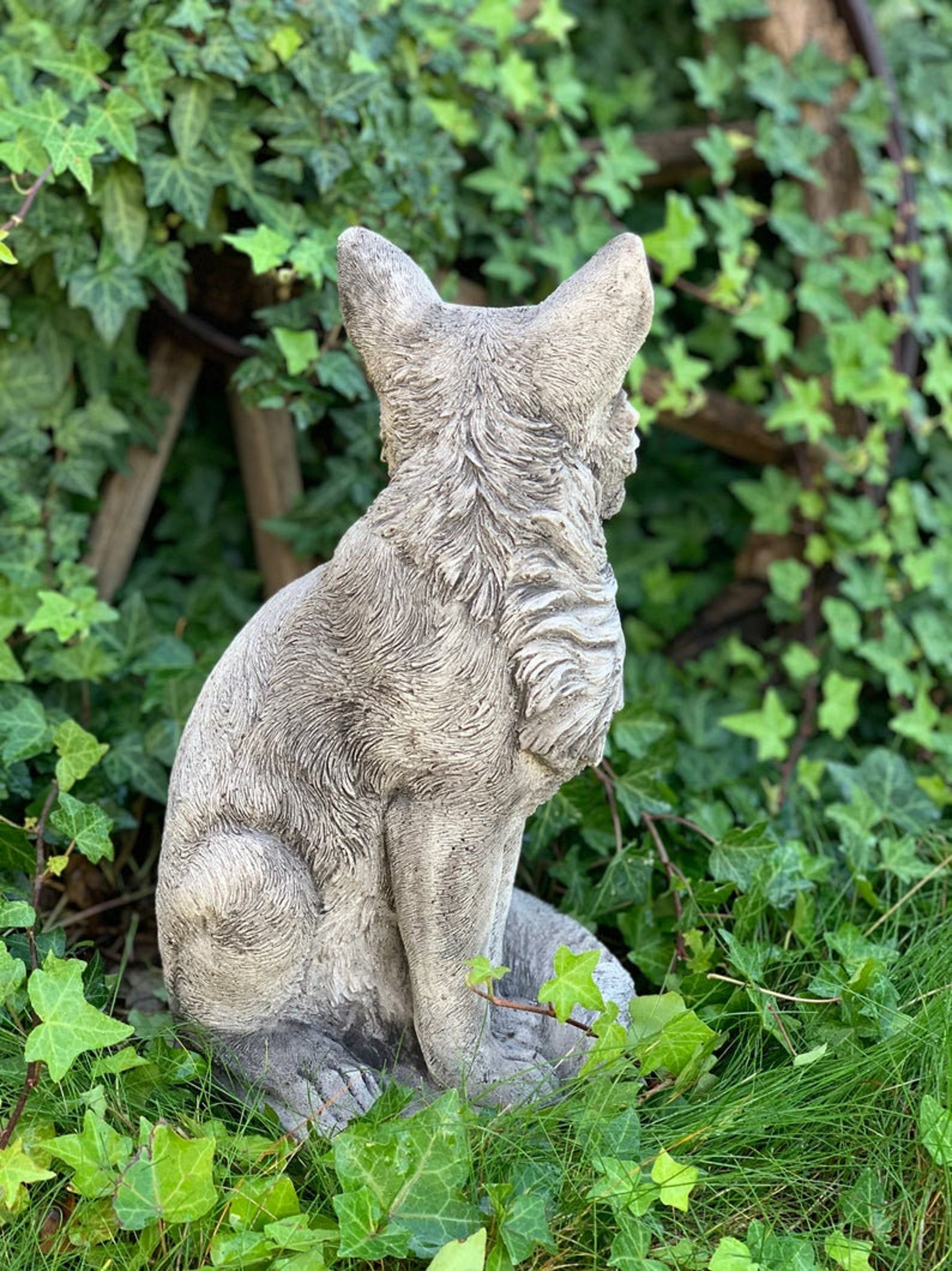 FOX STATUE. Concrete Fox Figure Outdoor Fox Statue Stone Etsy