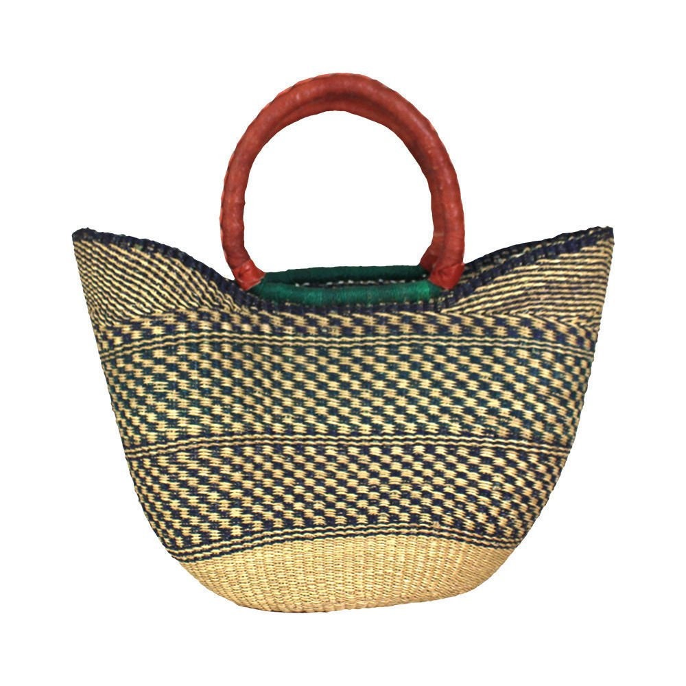Woven & Leather Basket: Large | Etsy