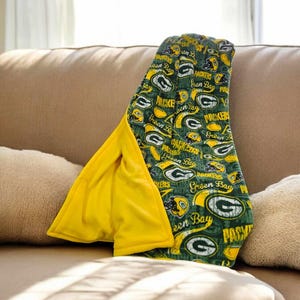 Green Bay Packers NFL custom reversible fleece throw blanket