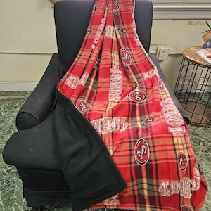 San Francisco 49ers NFL reversible fleece throw blanket