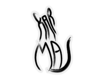 Karma is a Cat Die Cut Sticker Lettering as a Cat