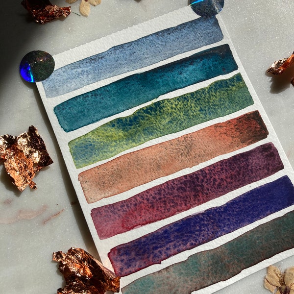 The Evermore Collection- 7 magical granulating handmade watercolours