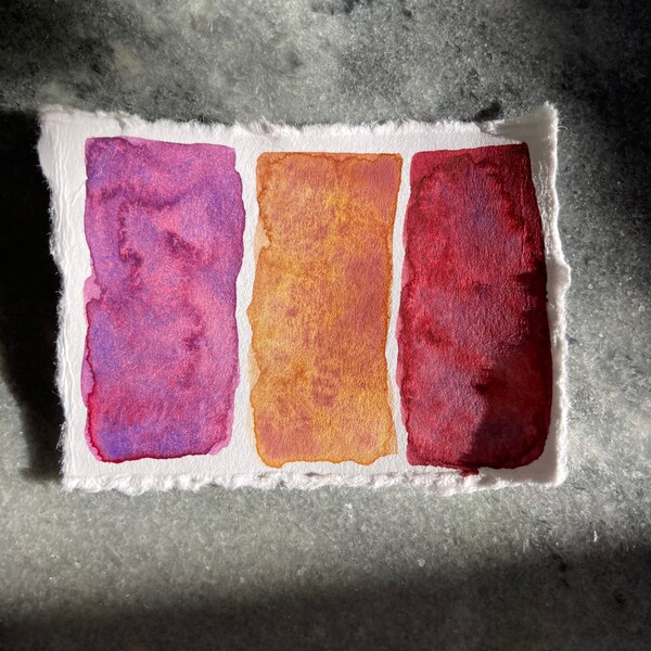 The Moirai Palette- set of 3 granulating watercolour paints -Gift for Artist - Artist Supplies-