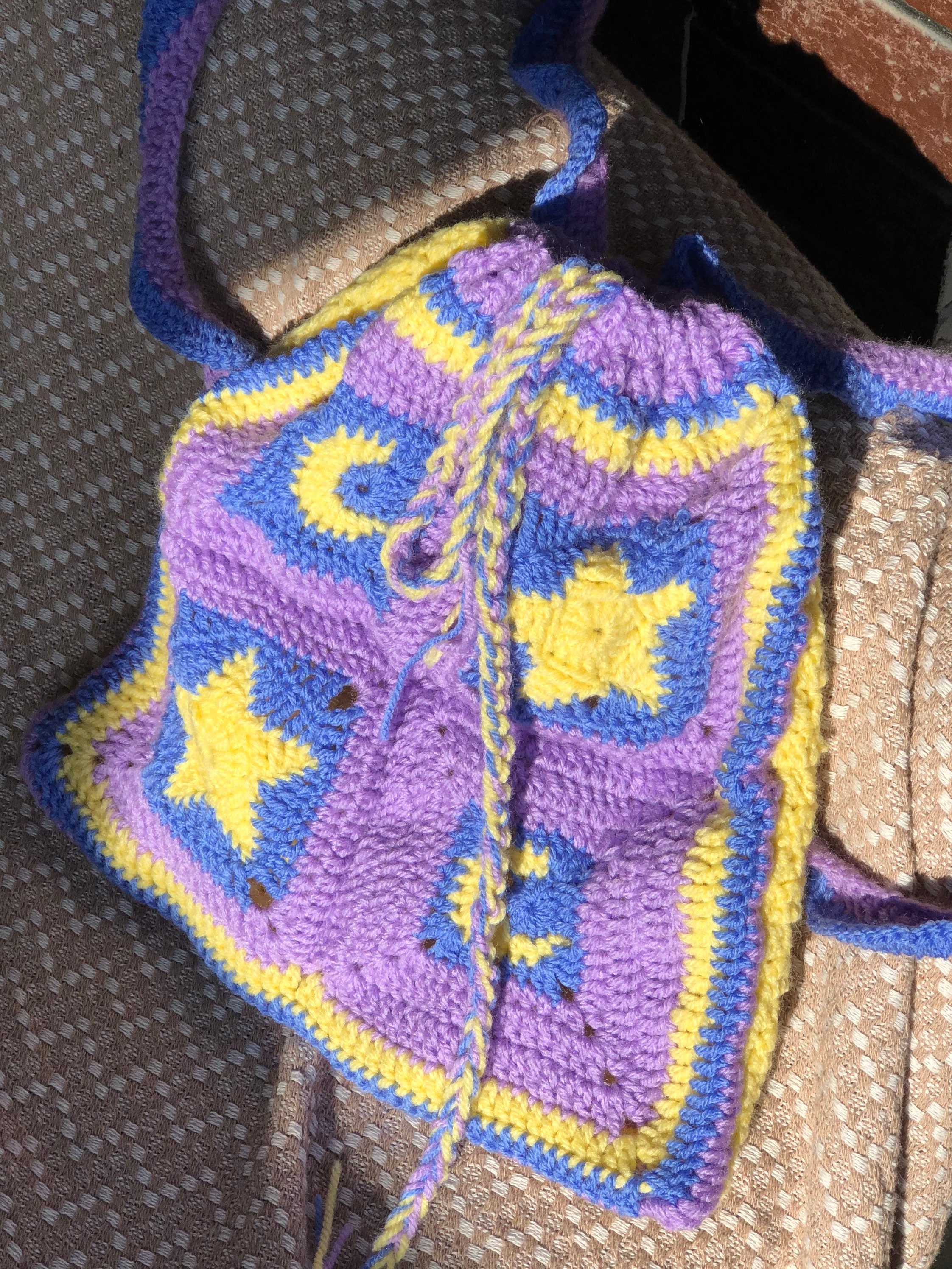 crochet granny square backpack