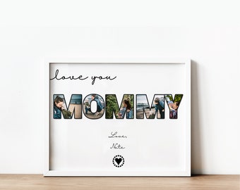 Mama gepersonaliseerde fotocollage, cadeau voor mama, fotocollage mama cadeau, mama aangepaste collage ontwerp, Moederdag cadeau, digitale download