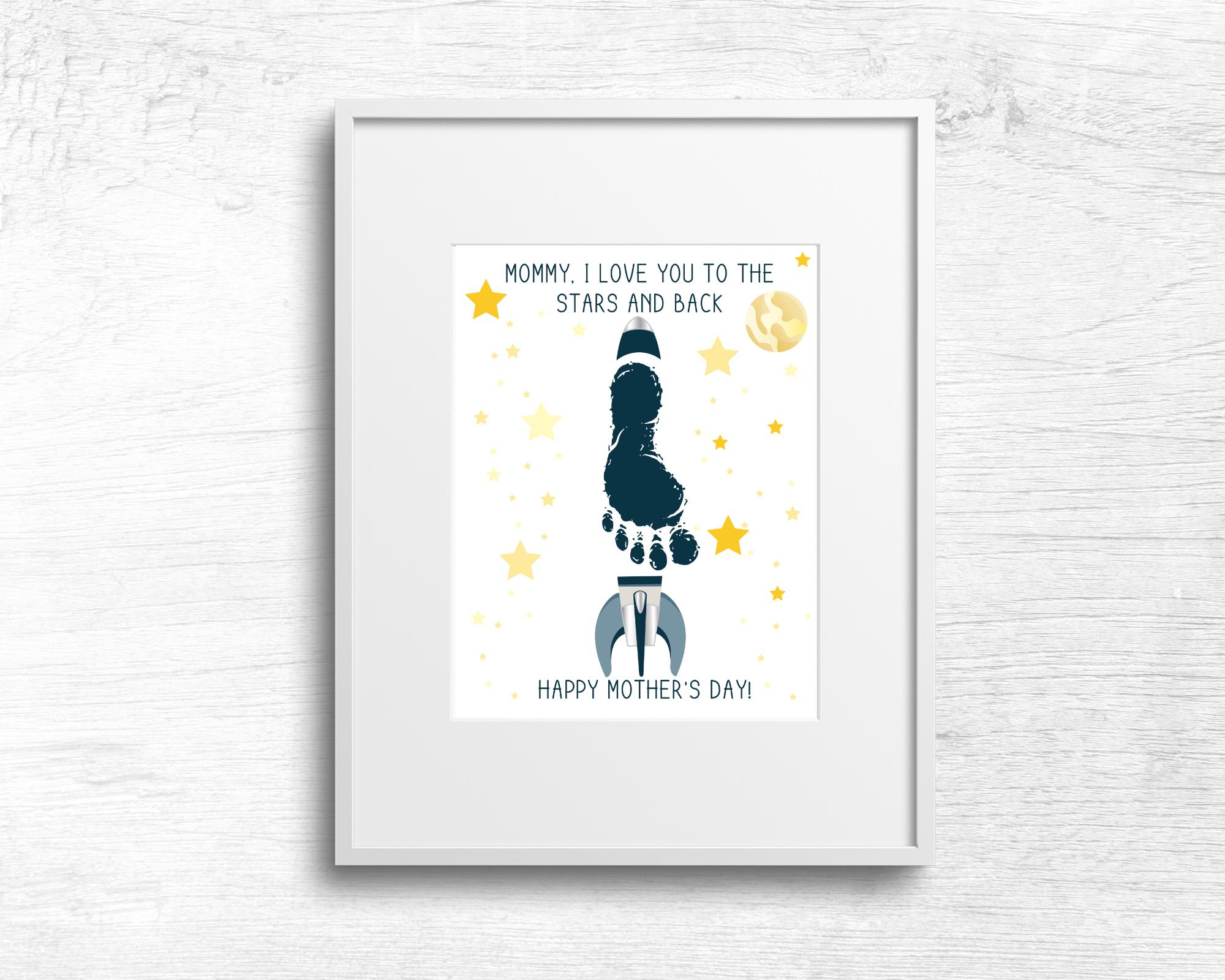 32 Blast Off Into Creativity: Fun Space Crafts for Kids 2 Gift for Mom, Handprint Art, DIY Kids Craft, Space Footprint Craft,…