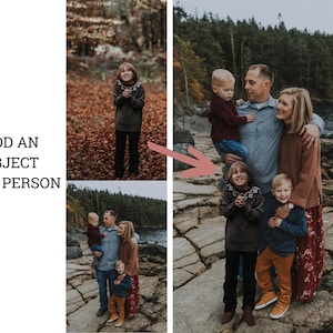 Photoshop Service, Add Person to Photo, Remove Person From Photo, Add Deceased Loved One into Family Photo, Photo Edit, Photo Edit Service