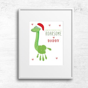 Thank You for being a Totally Roarsome Daddy Christmas Handprint Printable, Baby Toddler Kids Craft, Xmas Dad Gift, Printable Handprint Card